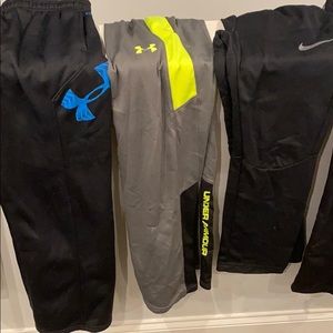 Lot!! Boys youth medium pants...Nike, UA, Russell